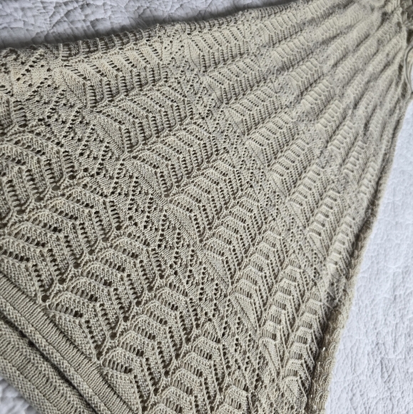 Roots Beige Maxi Dress Crochet Summer Beach Cover Up Size Medium - Picture 10 of 12